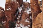 Trecho extremamente escorregadio de trilha no Arches National Park, perto de Moab, em Utah, nos Estados Unidos
